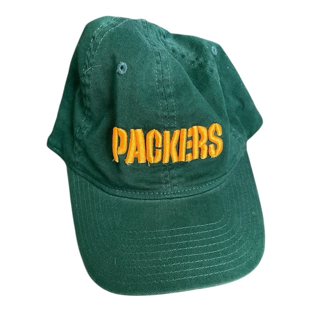 Green Bay Packers Team NFL Cap Hat Green Adjustable Embroidered Logo Spellout